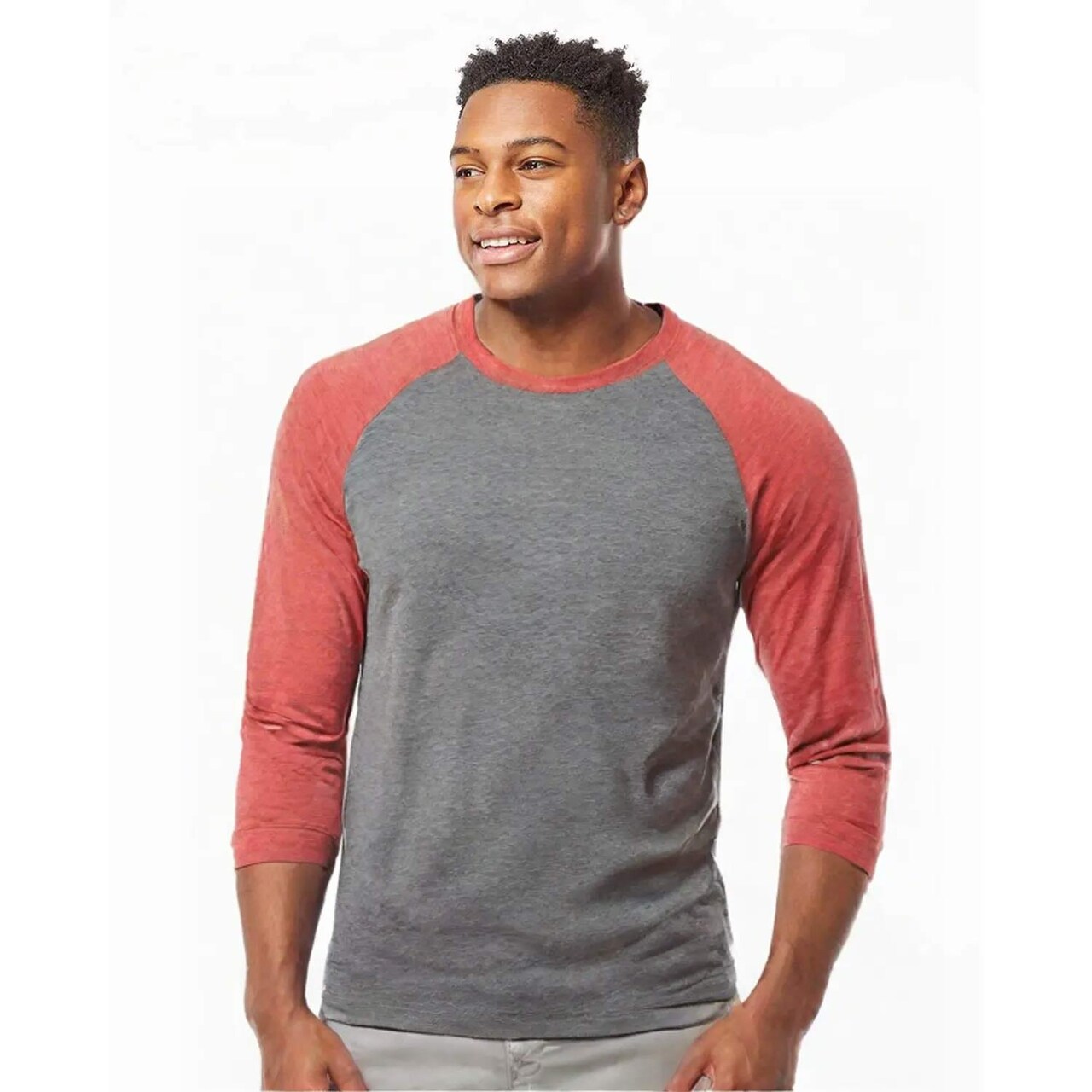 BELLA+CANVAS Three-Quarter Crewneck Baseball T-Shirt Raglan Sleeve Unisex Cotton Blend Casual Wear Athletic Style Tee